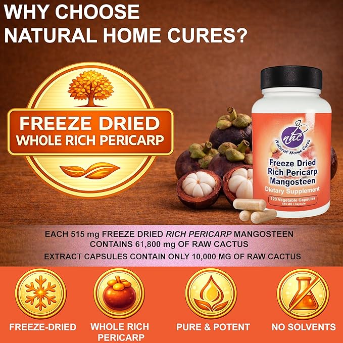 Mangosteen Pericarp Capsules Freeze Dried Whole Food High ORAC 56+ Potent Mangosteen Xanthones (120 Veggie Capsules) (4)