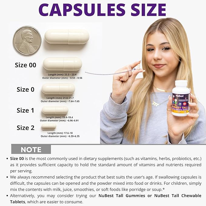 NuBest Tall 10+ - Advanced Bone Strength Formula - Supports Immunity Healthy Development &amp Optimal Wellness - for Children (10+) &amp Teens Who Drink Milk Daily - Pack 2 | 2 Months Supply