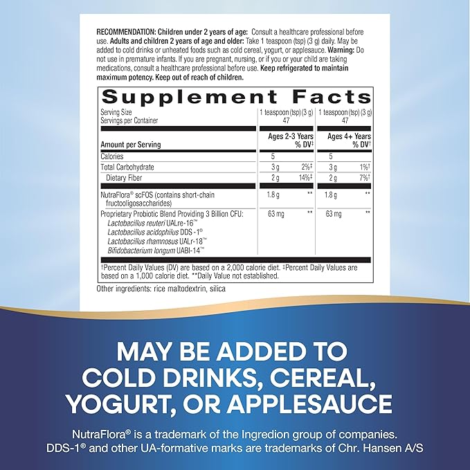 Nature's Way Primadophilus Reuteri Probiotic Powder Supports Digestive &amp Immune Health* Multi-Strain Formula with Prebiotics 3 Billion Live Cultures 5 Oz (Packaging May Vary) - 2 Pack