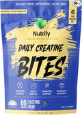Nutrify Daily Creatine Gummies for Women and Men - 4g Creatine Monohydrate per Serving for Muscle Growth &amp Recovery - Sugar-Free Low-Calorie with Vitamin B12 for Energy Boost (Electric Blue)