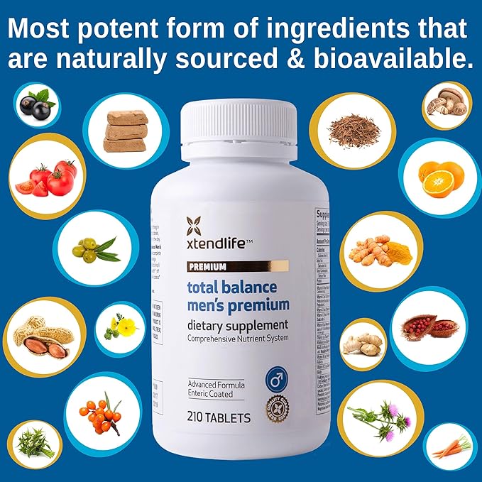 Xtendlife Total Balance Men’s Premium Multivitamin for Immune Heart Digestive &amp Cellular Health - Extra Strength Daily Support - 90+ Nutrients &amp Minerals - 30 Day Supply