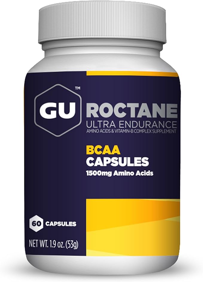 GU Energy Roctane Ultra Endurance Variety Pack Electrolyte Capsules and BCAA Branch Chain Amino Acid with Vitamin B Capsules 2 Bottles (110 Total)