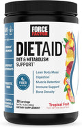 Force Factor Diet Aid Powder Metabolism Booster &amp Diet Support Supplement for Lean Body Mass with 15x More Absorbable Chromium Refreshing &amp Delicious Tropical Fruit 30 Servings