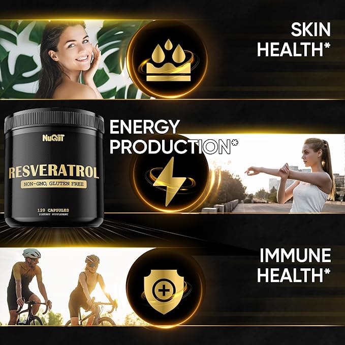 Trans Resveratrol 1000mg Supplement - Impressive Benefits for Immune System Energy Production &amp Heart Health Support - 120 Vegan Capsules for 2 Months
