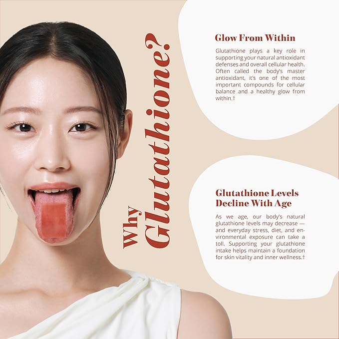 Glutathione Strip (30 Strips) | Collagen Acerola Milk Thistle Hyaluronic Acid Liposomal Glutathione Supplement Fast-Absorption Antioxidants Korean Skin Care