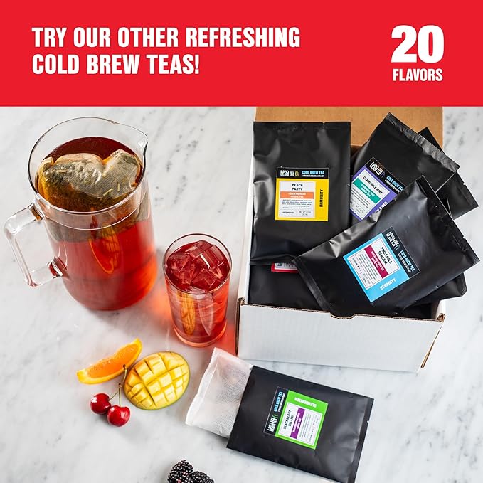 Tiesta Tea - Blueberry Wild Child Cold Brew Loose Leaf Blueberry Hibiscus Herbal Tea Non-Caffeinated Iced Blend Cold Brew Packets Makes 64oz Pitcher Per Bag (Pack of 10)