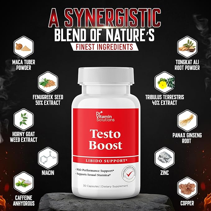 DR VITAMIN SOLUTIONS Thermogenic Fat Burner Brazilian Lean 60 Capsules and Dr. Vitamin Testo Boost Supplement for Men 30 Capsules