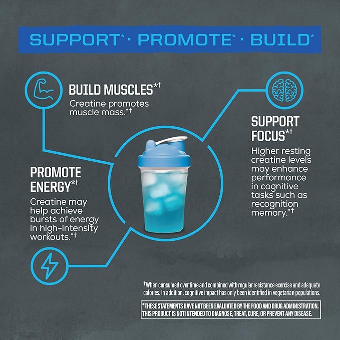 Creatine Monohydrate Powder Micronized PreWorkout Recovery Supplement | Support Muscle Building Strength Training Cognition | Vegan &amp Keto Friendly Easily Mixes (50 Servings) Blue Raspberry Flav