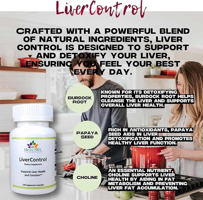 LiverControl Liver Support Supplement with Burdock Root Papaya Seed &amp Choline – Supports Liver Health and Function – 120 Vegetarian Capsules
