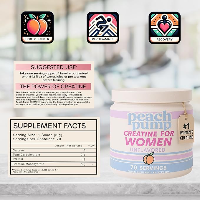 Creatine Monohydrate Powder Glute Builder Creatine for Women 3g Vegan Micronized Creatine per Serving for Energy Muscle Support 70 Servings Unflavored