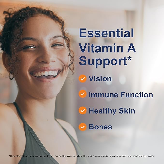 Carlson - Vitamin A 25000 IU (7500 mcg RAE) Immune Support Vision Health Antioxidant Vitamin A Supplements 250 Softgels