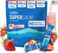 Nello Supercalm Powdered Drink Mix Cortisol Reducer* Sleep Aid Supplement L Theanine Ksm-66 Ashwagandha Magnesium Glycinate Vitamin D 3 No Sugar Non GMO 20 Ct Strawberries &amp Cream