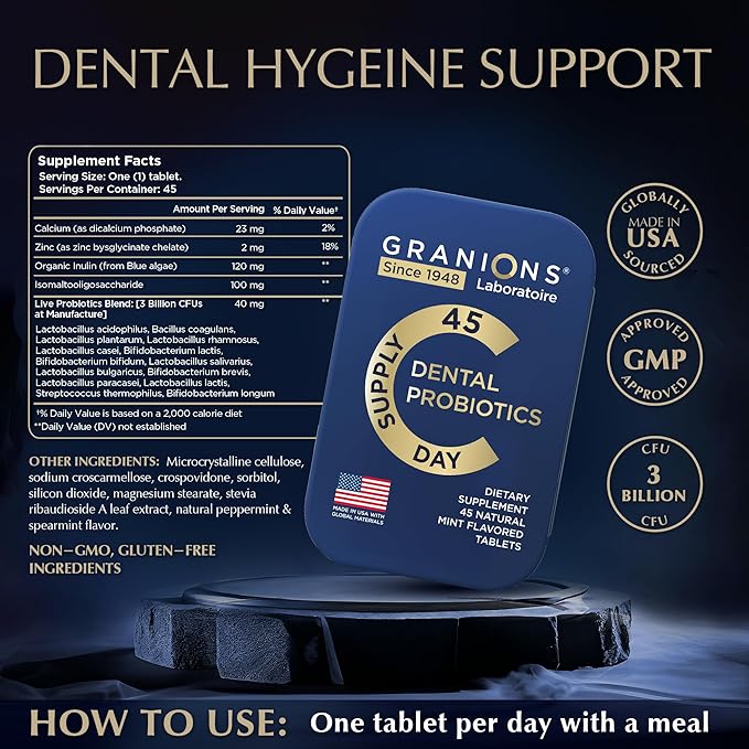 Oral Probiotic Mints - 3 Billion CFU for Dental Probiotics for Teeth and Gums - Best Breath Freshener with Lactobacillus Salivarius - Oral Health Probiotics for Bad Breath -135 Tablets in Tins