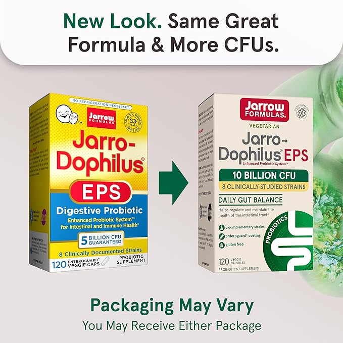 Jarrow Formulas Probiotics &amp Bone Support Supplement Bundle with Jarro-Dophilus EPS 10 Billion CFU and BoneUp with Vitamin D3 K2 &amp Calcium