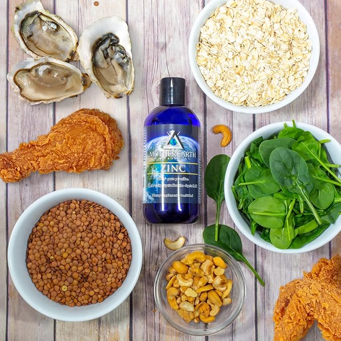 Mother Earth Minerals Ionic Liquid Zinc Supplement – High Absorption Angstrom Zinc Mineral Drops for Immune Support Enzymatic Function &amp Cellular Health 8 oz