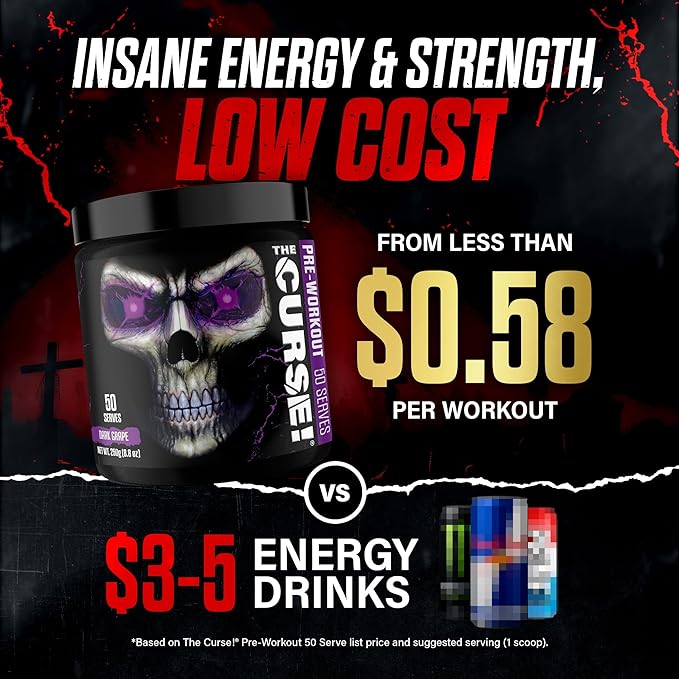 JNX SPORTS The Curse! Sweet Melon Pre Workout Powder with Creatine – Extreme Energy Preworkout for Men &amp Women – 50 Servings – L Citrulline Beta Alanine &amp Caffeine for Pump Strength &amp Fo