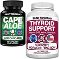 Thyroid Support Supplement with Iodine120 Capsules - with - Aloe Vera Capsules - Colon Cleanse Detox &amp Flush 90 Capsules