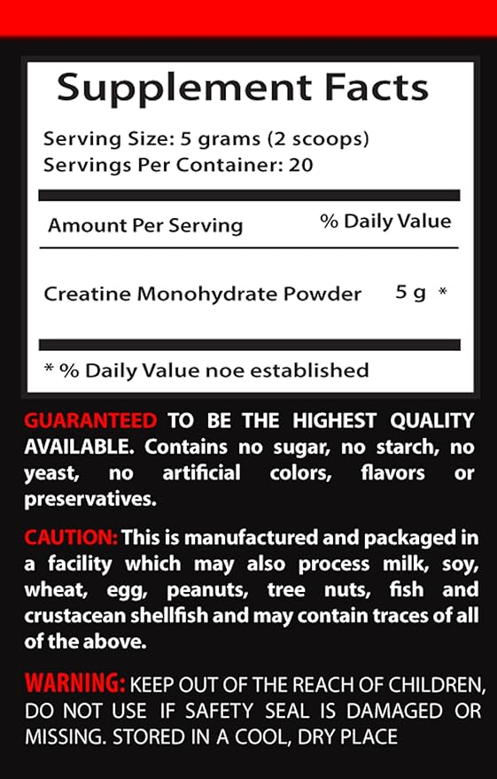 VIP VITAMINS Muscle Mass Supplements for Men - CREATINE Powder 100G - creatine monohydrate - 1 Bottle (100G Powder)