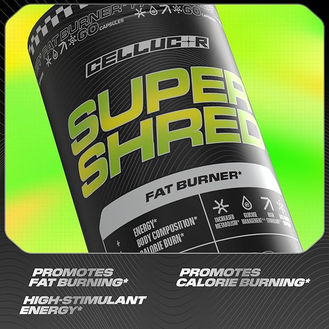 Cellucor Super Shred™ Fat Burner | Thermogenic Power &amp High Stimulant Energy | 60 Capsules