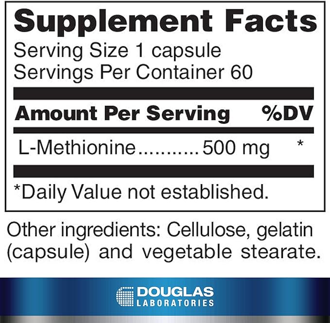 Douglas Laboratories L-Methionine | Free Radical Scavenger Supports Normal Liver and Neurological Function and Antioxidant Defenses | 60 Capsules