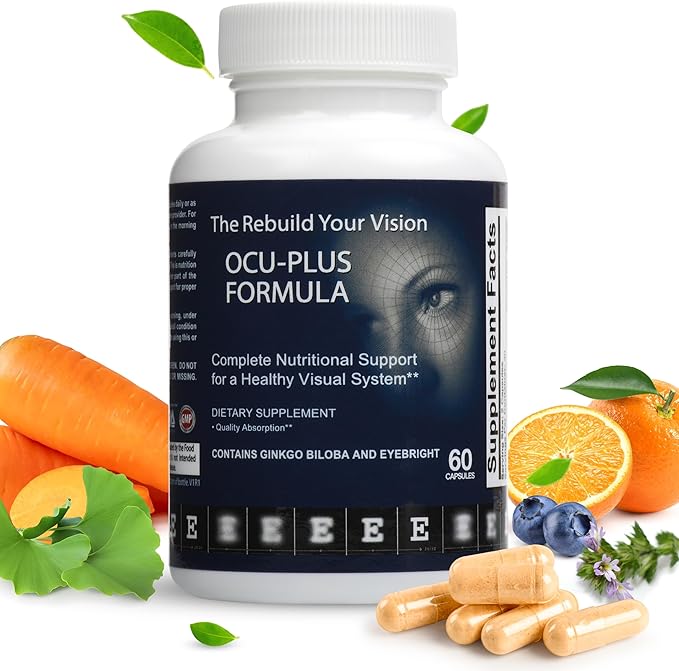 Ocu-Plus Formula – Eye Health Supplement with Lutein &amp Zeaxanthin – Supports Visual Clarity Night Vision &amp Macular Health – with Bilberry Ginkgo Biloba &amp NAC – 60 Capsules