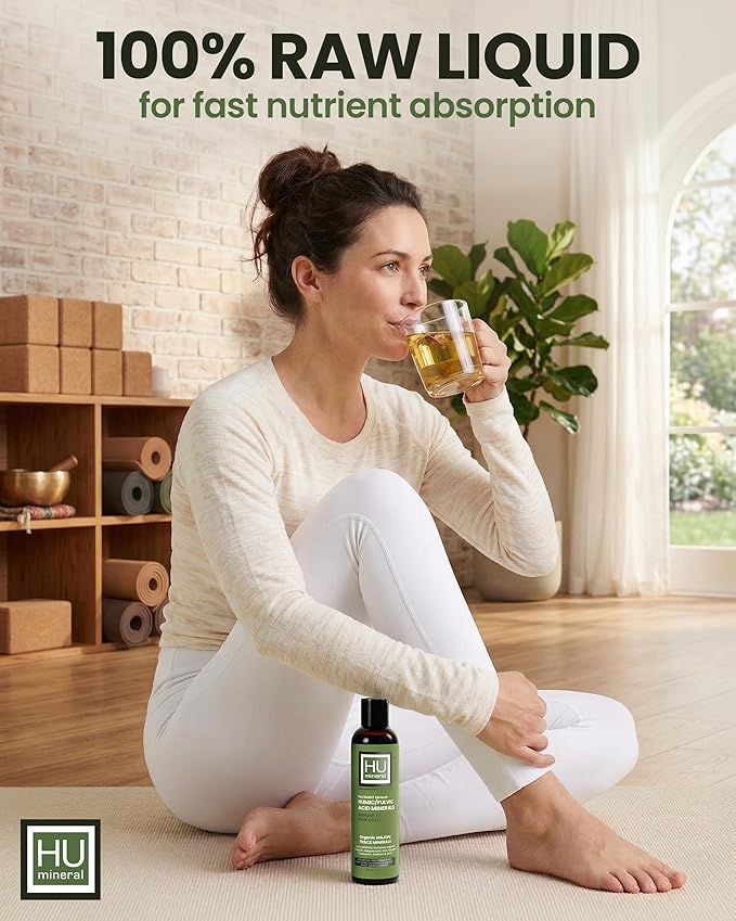 Fulvic Acid Trace Minerals Drops for Water - Raw Liquid Ionic Minerals with Humic Acid &amp Electrolytes - Energy Immune &amp Gut Support Detox - Vegan Plant-Based Concentrate - 8 oz