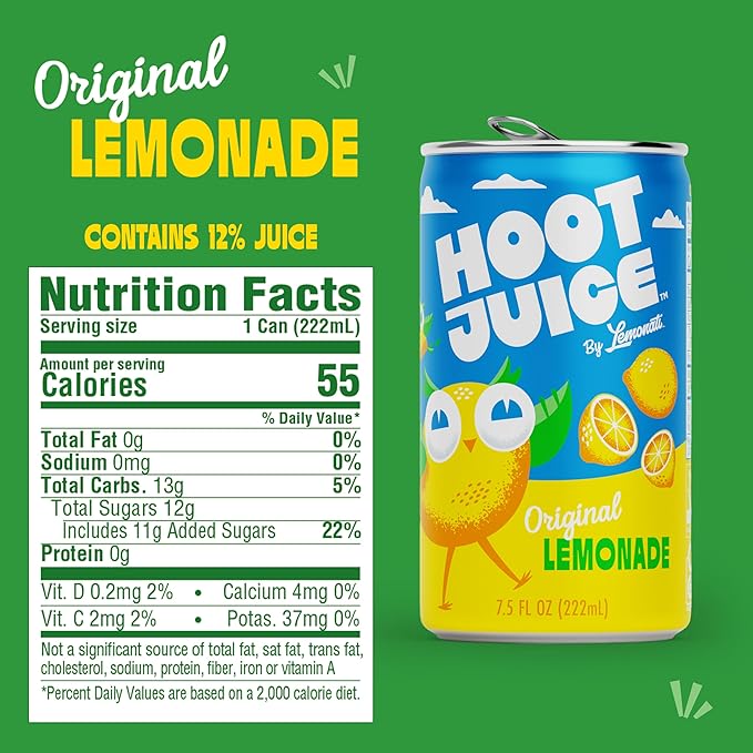 Hoot Juice Original Lemonade 12 Pack + Hoot Juice 3 Pack of Prints