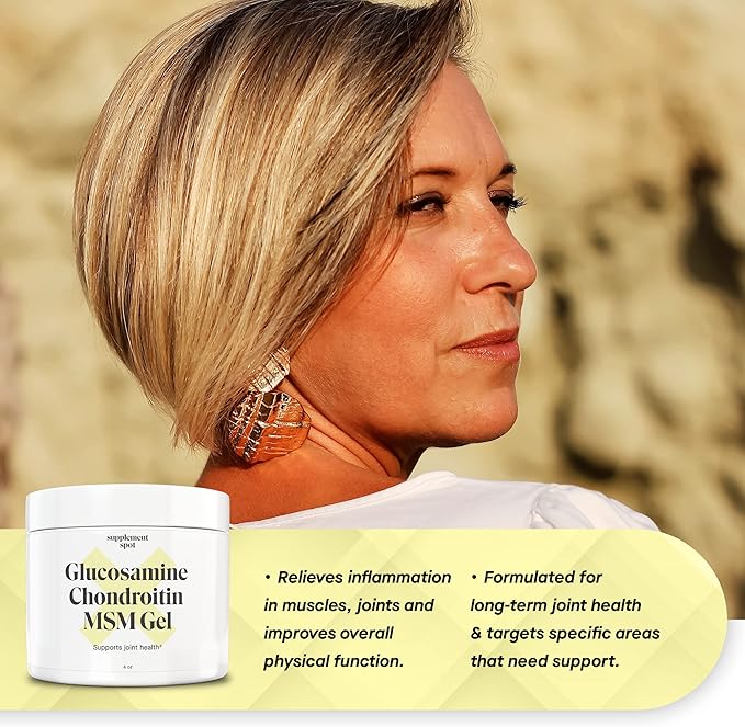 Glucosamine Chondroitin MSM Gel (4 oz) - with Glucosamine Chondroitin MSM &amp Bromelain to Support Joint Health– for Women &amp Men (90 Day Supply)