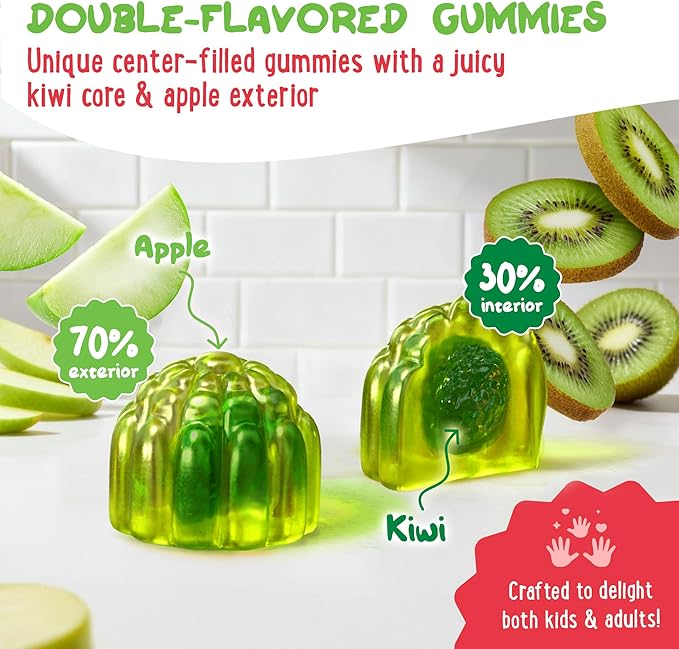 Center-Filled Magnesium Glycinate Gummies 400MG - High Absorption for Kids Teens &amp Adults - Supplement for Sleep Calm &amp Muscle Relaxation with B6 &amp D3 - Gluten Free &amp Vegan Friendly