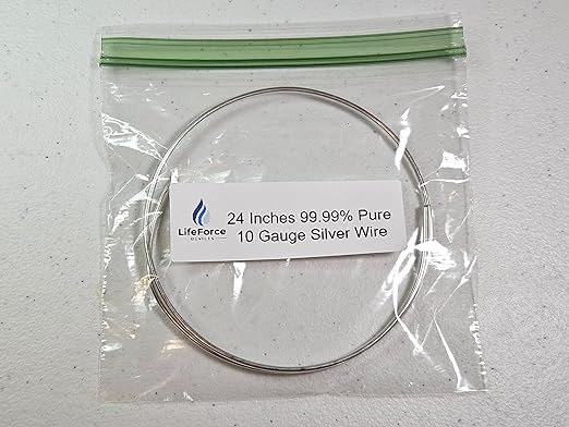 Pure Silver Generator Wires – 9999 Silver Electrodes – Pre-Cut 24-Inch 10 Gauge Wires – Fits LifeForce Generators