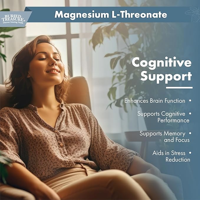 Buried Treasure Magtein - 2 oz. 15 Doses Brain Health Magnesium L-Threonate for Enhanced Memory and Sleep