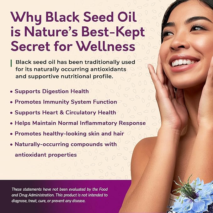 BioNatal Ethiopian Black Seed Oil 4.2oz Glass– Cold Pressed Nigella Sativa Producing Black Cumin Seed Oil Unrefined &amp Non-Filtered High TQ Up to 4.64% – Supports Immune System Digestion &amp J