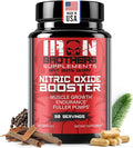 Iron Brothers Nitric Oxide Supplement for Men &amp Women | Pre-Workout Nitric Oxide Booster for Enhanced Muscle Pump Blood Flow &amp Endurance | L-Arginine L-Citrulline Pine Bark Extract | 120 Ve