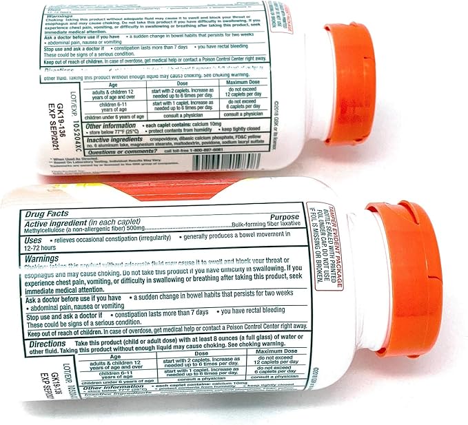 Citrucel Fiber Therapy 240 Fiber Caplets (2 Pack)