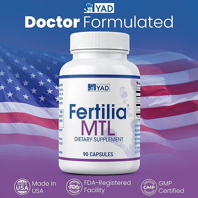 Fertilila MTL – Men’s Fertility Support Supplement | Male Pre-Conception Vitamins | Non-GMO Gluten-Free Dairy-Free | 90 Capsules - 3 Month Supply