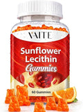 Sunflower Lecithin Extract Gummies 800mg - Vegan Non-GMO Soy-Free &amp Gluten-Free - Cognitive Health &amp Daily Nutrition - Easy-to-Digest Plant-Based Wellness Chews for Adults - 60 Chewables