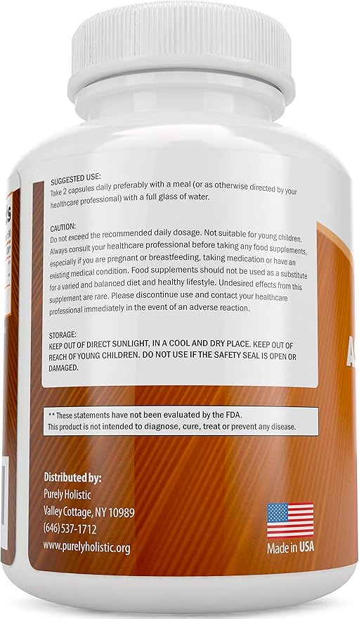 Purely Holistic Black Seed Oil 1400mg + Organic Ashwagandha 1300mg Bundle - 180 Softgels + 180 Capsules - Easy to Swallow - Made in USA