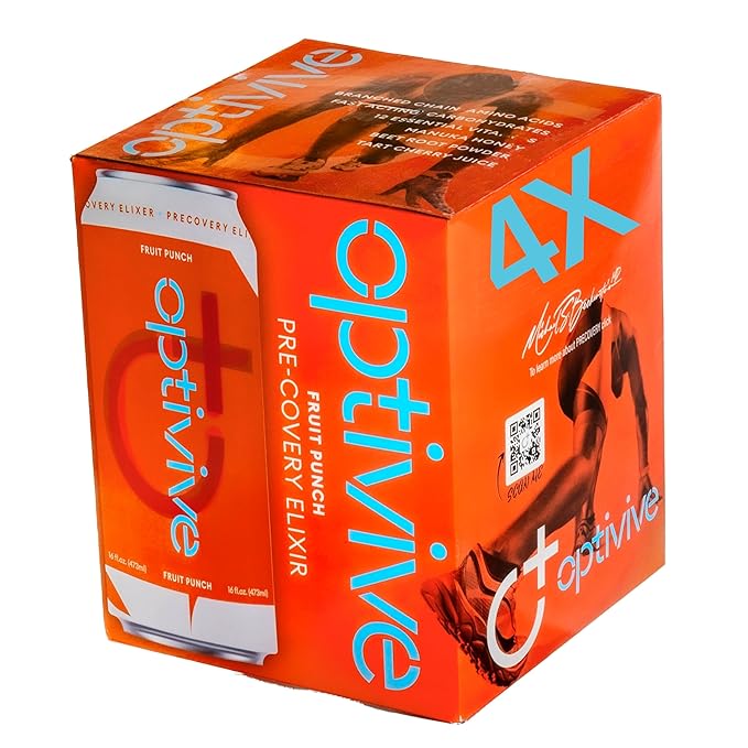 Optivive Pre-covery Elixir Clear Liquid Nutrition Pre Surgery Drink Post Op Surgery Essentials Chemotherapy Must Haves for Women and Men Colonoscopy Prep Drink Fruit Punch Flavor 16oz (12 Pack)