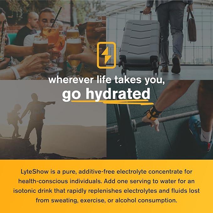 LyteLine LyteShow Sugar-Free Electrolyte Supplement 3 Pack 120 Servings - Keto Friendly Zinc and Magnesium for Rapid Rehydration Workout Muscle Recovery and Energy - Vegan