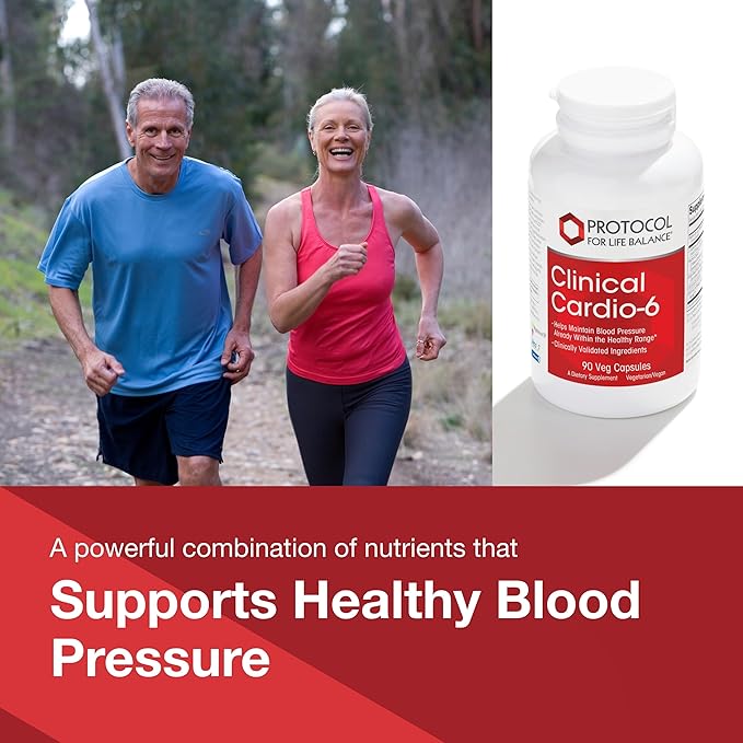 PROTOCOL FOR LIFE BALANCE Clinical Cardio-6 - Support Heart Health &amp Blood Pressure Already Within a Normal Range - with L-Carnitine Hawthorn Grape Seed Extract - Soy &amp Dairy Free - 90 Veg C
