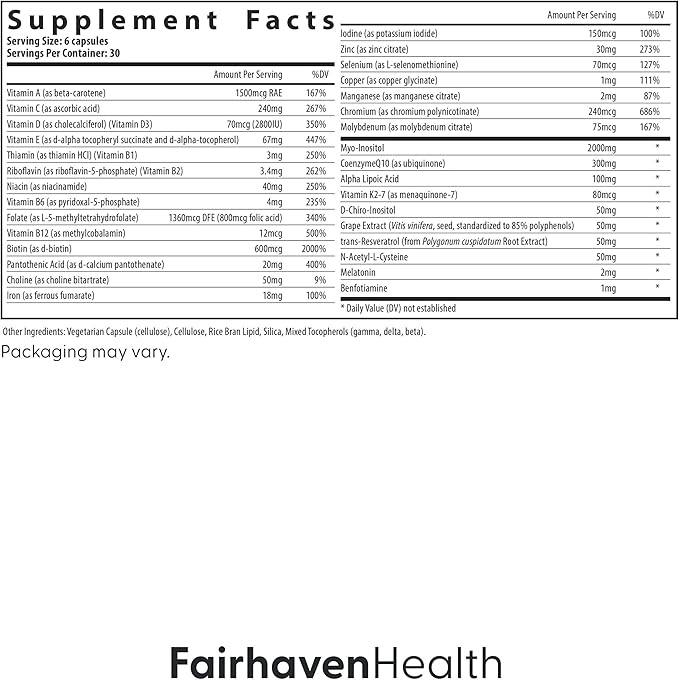Fairhaven Health FH Pro for Women | Clinically Studied Fertility Supplements for Women | Aids Ovulation Hormonal Balance &amp Regular Cycles* | Conception for Her Fertility Support | 180 Capsules
