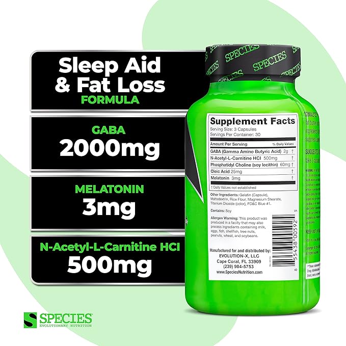 Species Nutrition Somalyze Stimulant Free Appetite Suppressant with GABA and Melatonin Gluten Free Caps 90 Capsules