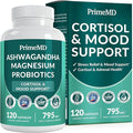 5-in-1 Cortisol Supplement for Women and Men with Ashwagandha for Calmness Focus and Adrenal Support Supplements with Shilajit Extract Magnesium Glycinate Probiotics (120 ct) (Pack of 1)