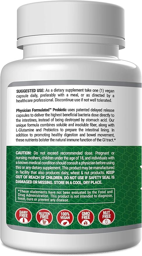 Probiotics for Women &amp Men - 50 Billion 15 Strains Slow Release DR Capsules &amp Prebiotics to Improve Digestive Health Immune Support Supplement Full Month Supply