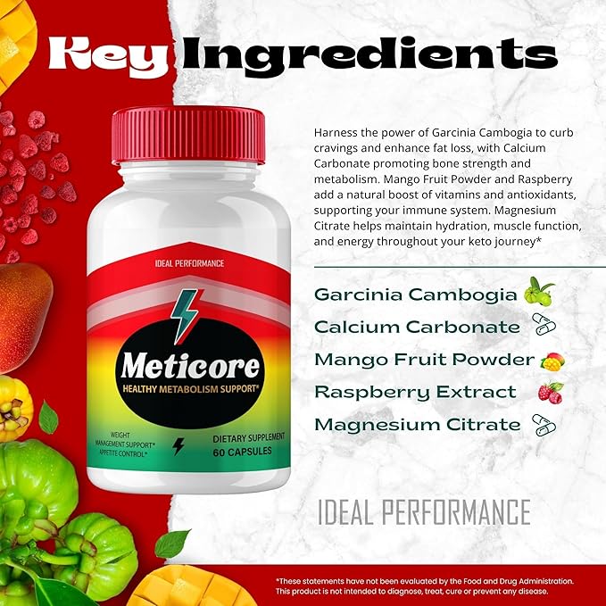 Meticore Keto Capsules Meticore Advanced Formula Supplement Pills - Maximum Strength Meti Core Health and Wellness Capsules All Natural Keto Pills Meti Core Keto Reviews (5 Pack)