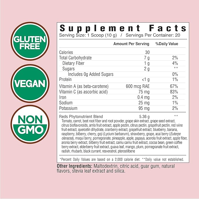 COUNTRY FARMS Super Reds Energizing Polyphenol Superfood Over 40 Super Fruits and Berries Powerful Antioxidants and Polyphenols Supports Energy Supports Circulation 40 Servings Mixed Berry