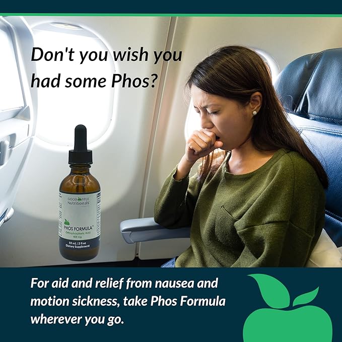 Phos Formula | Nausea | Supports Bone Health | Phosphorus Liquid Supplement with Dropper | 2 fl oz