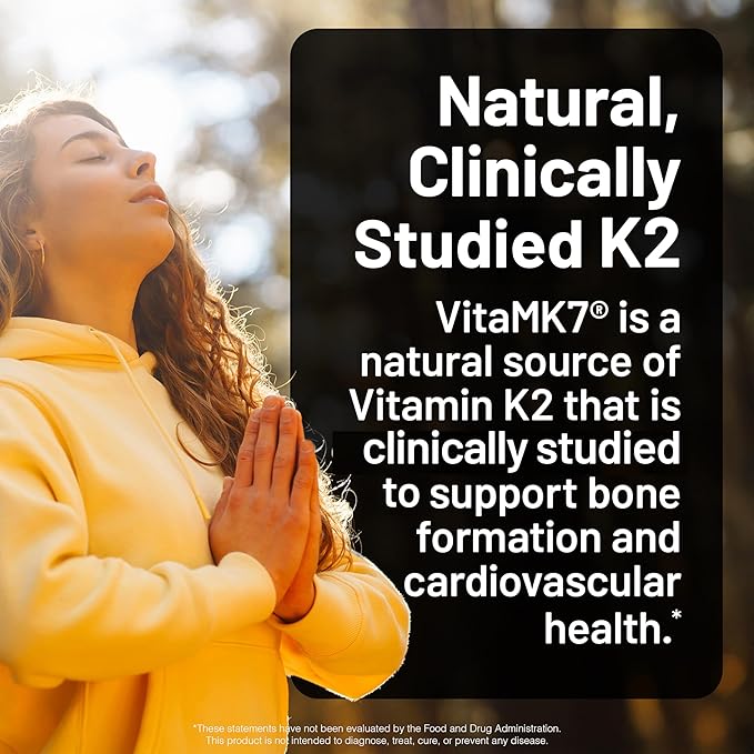 NatureWise Vegan Vitamin D3 + K2 - Natural D3 5000IU + Natural Vitamin K2 100mcg - Bone Support - High Absorption with Organic Cold-Pressed Olive Oil - Non-GMO