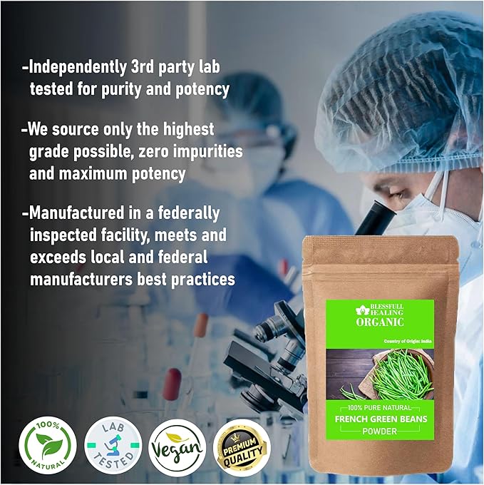 Organic French Green Beans Powder 100% Pure Natural 200 Gram / 7.05 oz