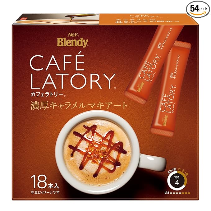 AGF Blendy Cafe Ratory Thick Caramel Macchiato 18 Bottles x 3 Boxes - Tokyo Sakura Mall